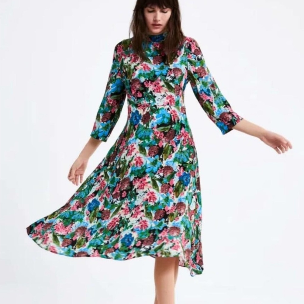 Zara Floral Midi Dress